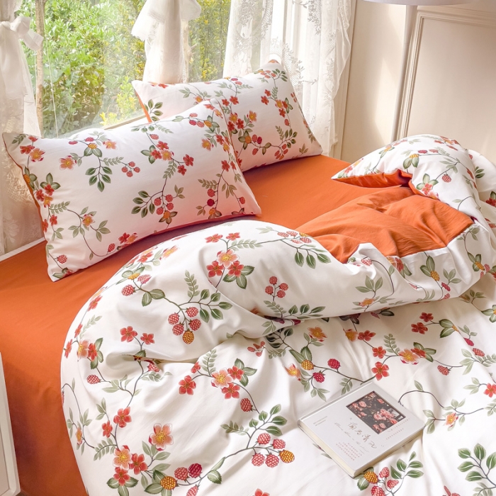 91家纺网 家纺一手货源 找家纺 (总）米瑞娜 2024新款春夏105克双层纱水洗棉麻印花四件套 