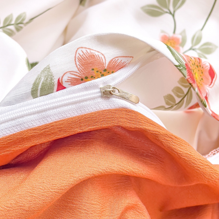 91家纺网 家纺一手货源 找家纺 (总）米瑞娜 2024新款春夏105克双层纱水洗棉麻印花四件套 