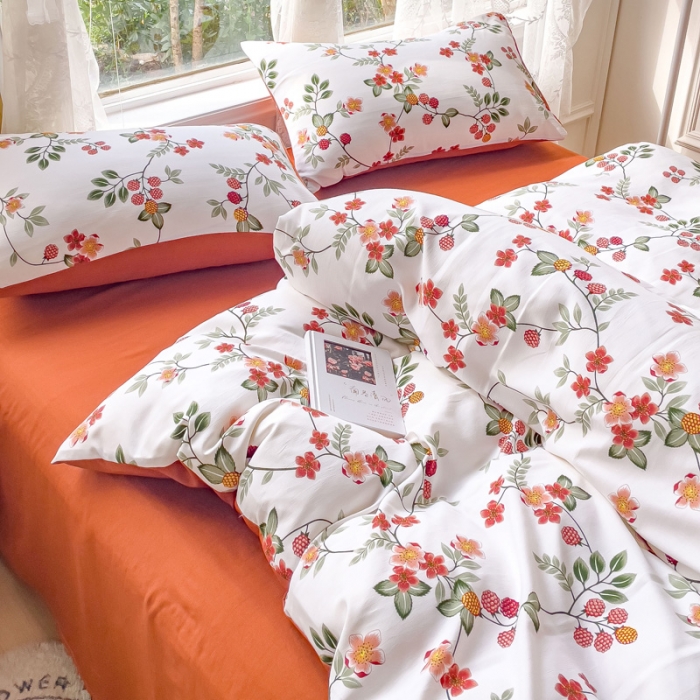 91家纺网 家纺一手货源 找家纺 (总）米瑞娜 2024新款春夏105克双层纱水洗棉麻印花四件套 