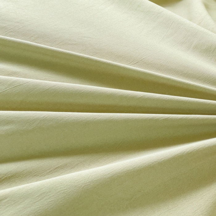 91家纺网 家纺一手货源 找家纺 米瑞娜 2024新款 水洗棉麻双拼纯色四件套 抹茶+奶油