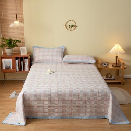 91家纺网 家纺一手货源 找家纺 （总）上喜 热卖色织全棉水洗棉格纹款床盖三件套多功能被子四件套