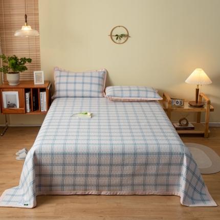 91家纺网 家纺一手货源 找家纺 （总）上喜 热卖色织全棉水洗棉格纹款床盖三件套多功能被子四件套