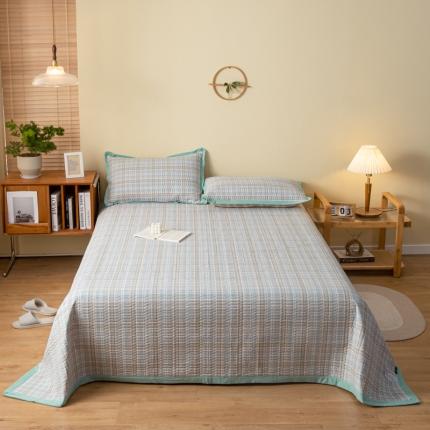 91家纺网 家纺一手货源 找家纺 （总）上喜 热卖色织全棉水洗棉格纹款床盖三件套多功能被子四件套