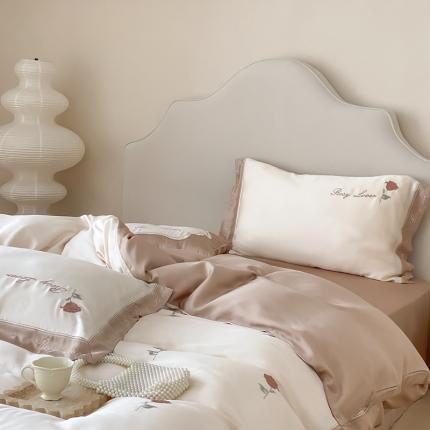 91家纺网 家纺一手货源 找家纺 总鹿班2023新款小法玫瑰系列60支莱赛尔四件套（标准会员-20）