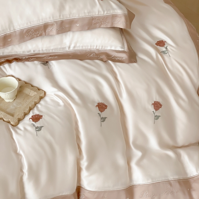 91家纺网 家纺一手货源 找家纺 鹿班家居2023新款小法玫瑰系列60支莱赛尔四件套（标准会员-20） 小法玫瑰-米亚黄