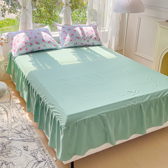 91家纺网 家纺一手货源 找家纺 花伞 2023新款小清新碎花贝壳边锦棉水洗四件套 贝壳-撩心少女