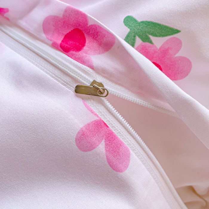 91家纺网 家纺一手货源 找家纺 花伞 2023新款小清新碎花贝壳边锦棉水洗四件套 贝壳-撩心少女