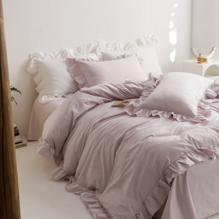 91家纺网 家纺一手货源 找家纺 （总）首尔2023新款全棉泡芙韩版四件套系列