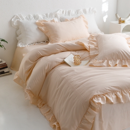 91家纺网 家纺一手货源 找家纺 （总）首尔2023新款全棉泡芙韩版四件套系列