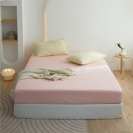 新款40S单品彩虹糖系列-床笠彩虹-桃粉