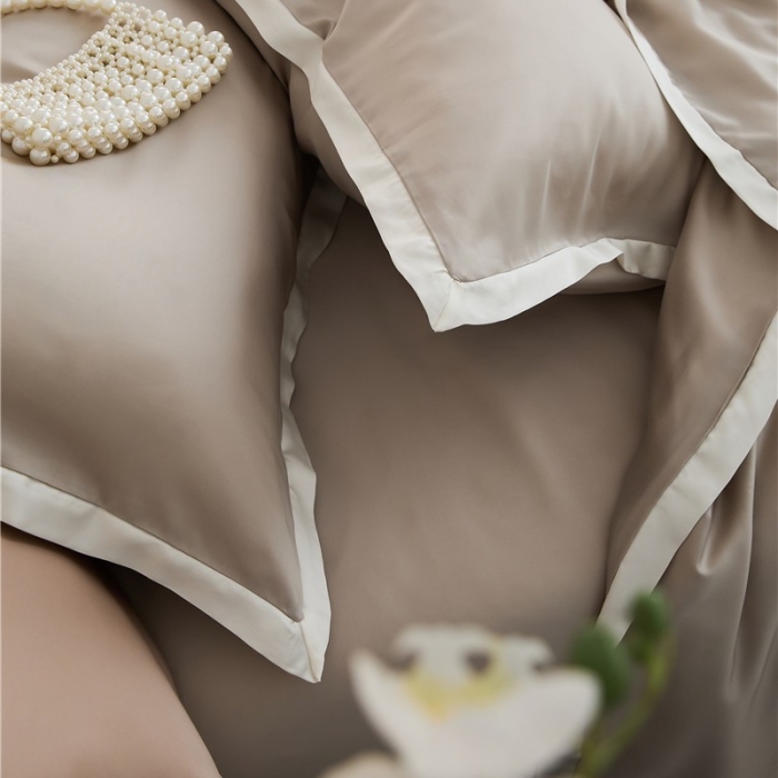 91家纺网 家纺一手货源 找家纺 2023新款春夏60天丝四件套-半夏系列 半夏-梨灰