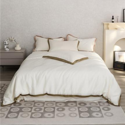 2023新款春夏60天丝四件套-半夏系列 半夏-珠白（绿）