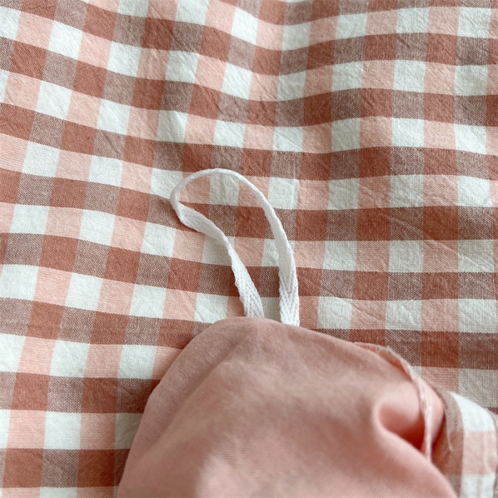 91家纺网 家纺一手货源 找家纺 北欧良品 2023新款AB版水洗棉四件套 粉小格+珊瑚粉