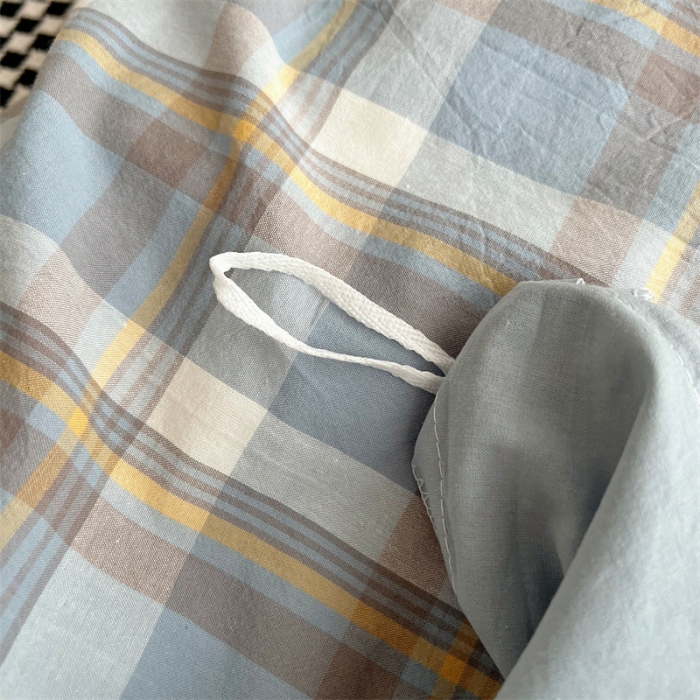 91家纺网 家纺一手货源 找家纺 北欧良品 2023新款AB版水洗棉四件套 简兮蓝+月白蓝