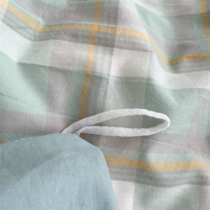 91家纺网 家纺一手货源 找家纺 北欧良品 2023新款AB版水洗棉四件套 简兮绿+竹青色