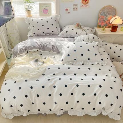 91家纺网 家纺一手货源 找家纺 （总）静家居 202440s全棉韩版四件套 爱心-天空蓝