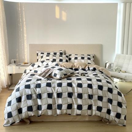 91家纺网 家纺一手货源 找家纺 （总）千朵 2023新款莱赛尔纤维冰激凌系列四件套 （二）