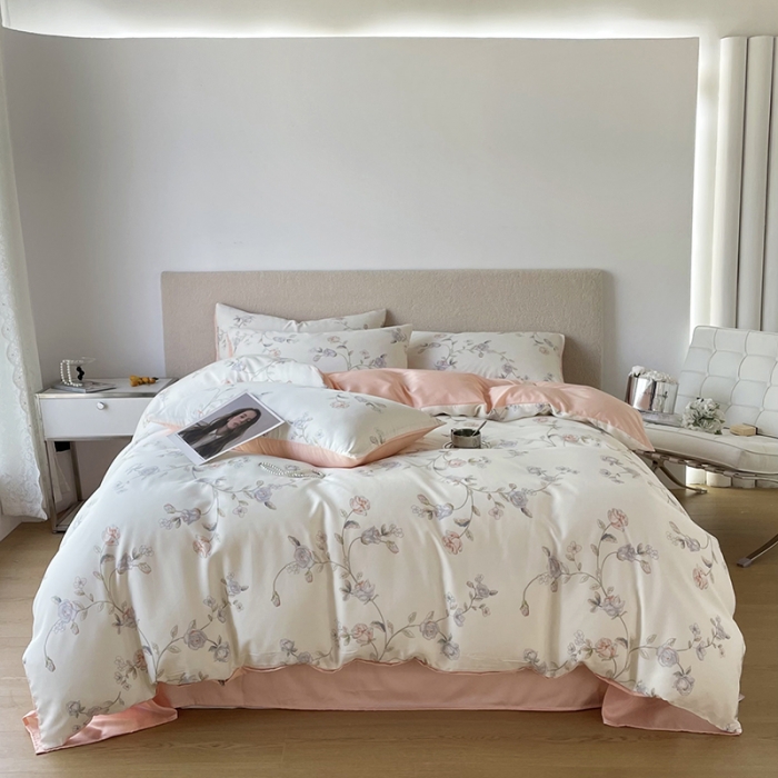 91家纺网 家纺一手货源 找家纺 （总）千朵 2023新款莱赛尔纤维冰激凌系列四件套 （二）