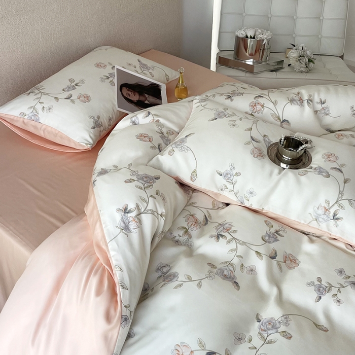 91家纺网 家纺一手货源 找家纺 （总）千朵 2023新款莱赛尔纤维冰激凌系列四件套 （二）