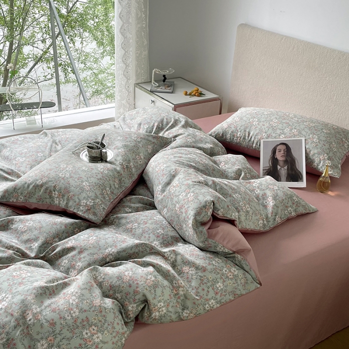 91家纺网 家纺一手货源 找家纺 千朵 2023新款莱赛尔纤维冰激凌系列四件套 （二） 安妮