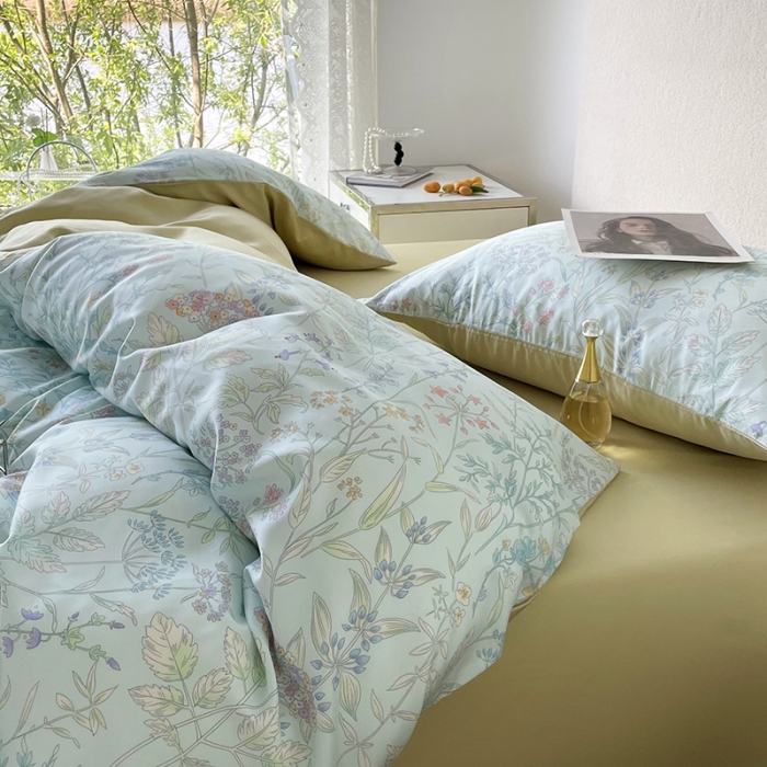 91家纺网 家纺一手货源 找家纺 千朵 2023新款莱赛尔纤维冰激凌系列四件套 （二） 花季