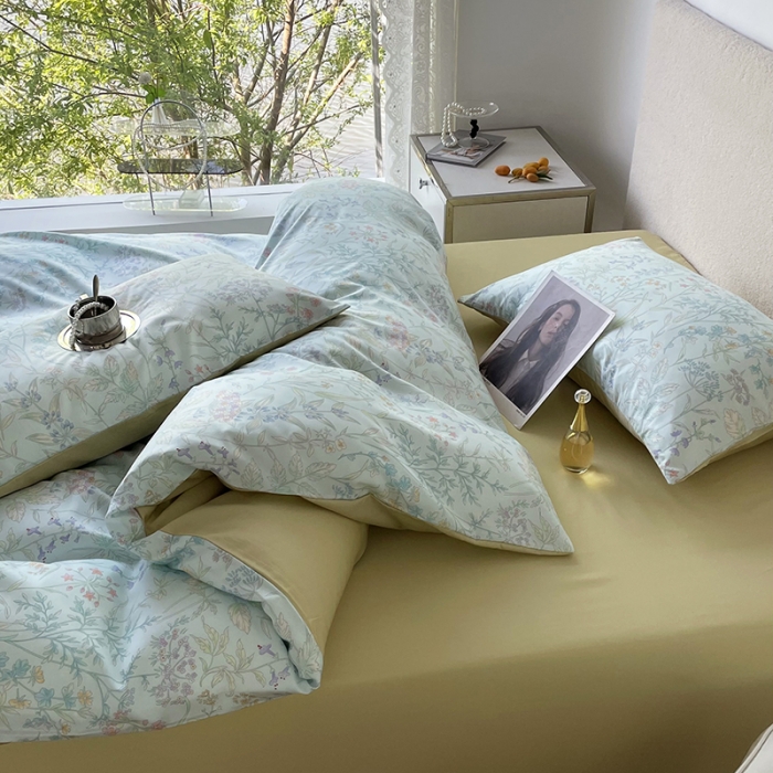 91家纺网 家纺一手货源 找家纺 千朵 2023新款莱赛尔纤维冰激凌系列四件套 （二） 花季