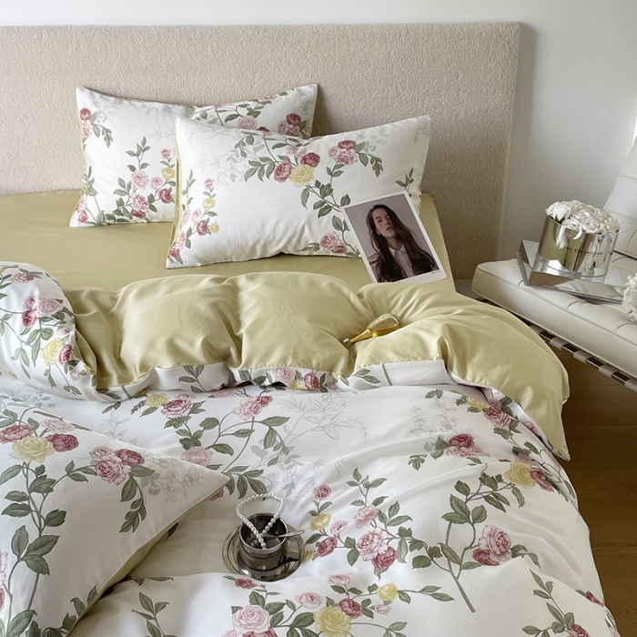 91家纺网 家纺一手货源 找家纺 千朵 2023新款莱赛尔纤维冰激凌系列四件套 （二） 曼茂