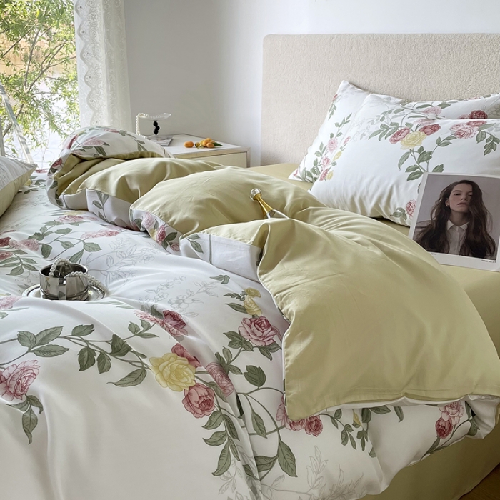 91家纺网 家纺一手货源 找家纺 千朵 2023新款莱赛尔纤维冰激凌系列四件套 （二） 曼茂