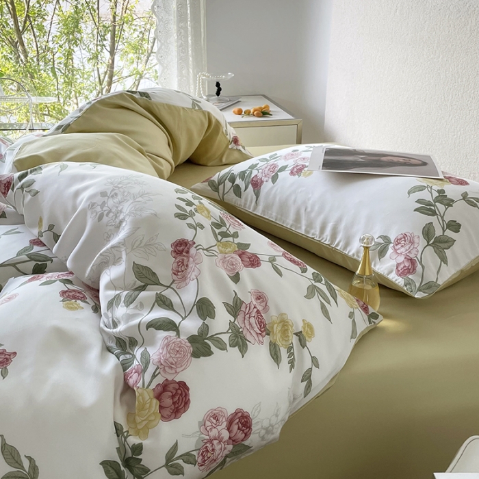 91家纺网 家纺一手货源 找家纺 千朵 2023新款莱赛尔纤维冰激凌系列四件套 （二） 曼茂