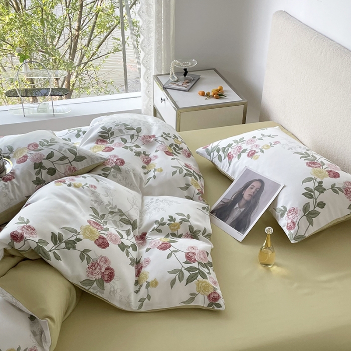 91家纺网 家纺一手货源 找家纺 千朵 2023新款莱赛尔纤维冰激凌系列四件套 （二） 曼茂