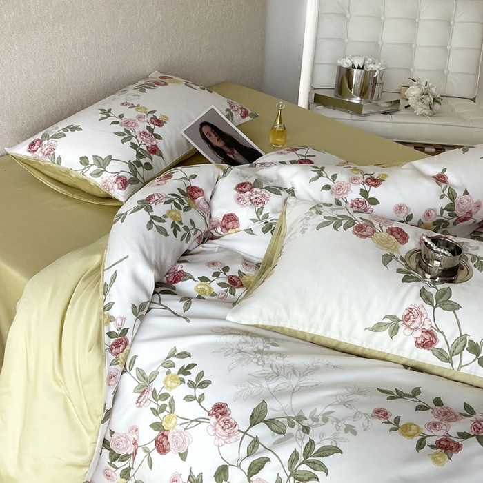 91家纺网 家纺一手货源 找家纺 千朵 2023新款莱赛尔纤维冰激凌系列四件套 （二） 曼茂