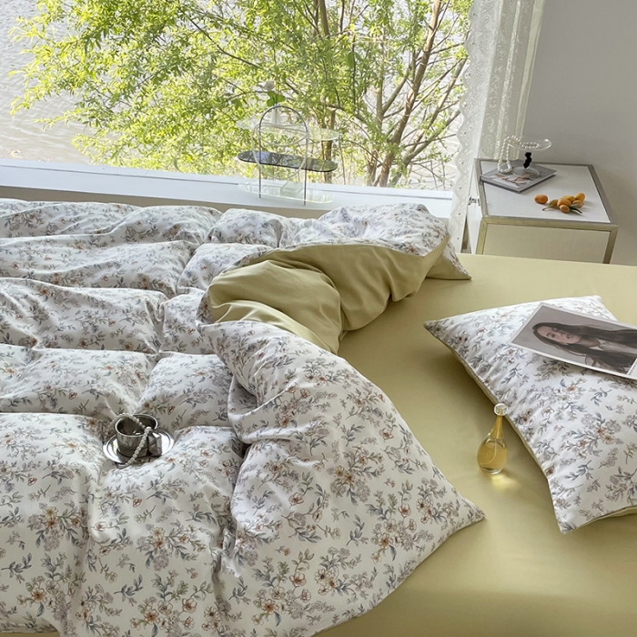 91家纺网 家纺一手货源 找家纺 千朵 2023新款莱赛尔纤维冰激凌系列四件套 （二） 蔷薇日记