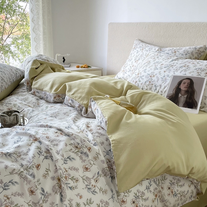 91家纺网 家纺一手货源 找家纺 千朵 2023新款莱赛尔纤维冰激凌系列四件套 （二） 蔷薇日记