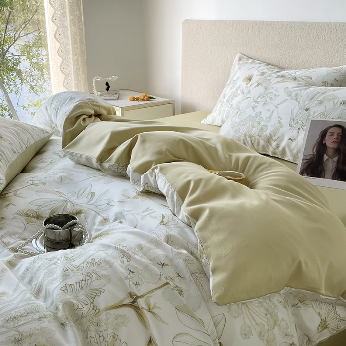 91家纺网 家纺一手货源 找家纺 千朵 2023新款莱赛尔纤维冰激凌系列四件套 （二） 晚风