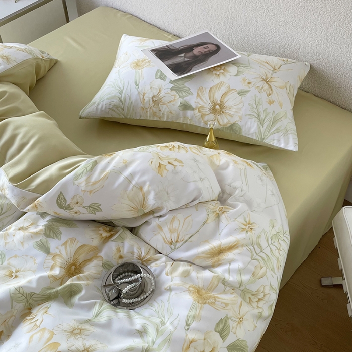 91家纺网 家纺一手货源 找家纺 千朵 2023新款莱赛尔纤维冰激凌系列四件套 （二） 婉韵