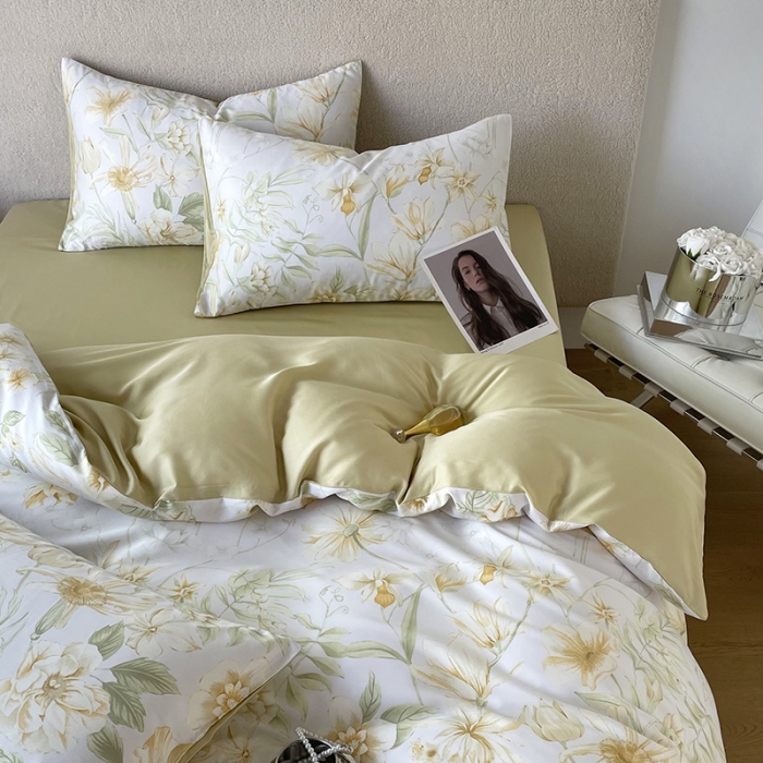 91家纺网 家纺一手货源 找家纺 千朵 2023新款莱赛尔纤维冰激凌系列四件套 （二） 婉韵