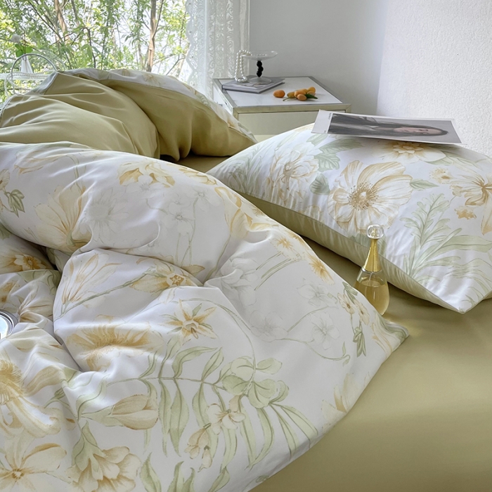 91家纺网 家纺一手货源 找家纺 千朵 2023新款莱赛尔纤维冰激凌系列四件套 （二） 婉韵