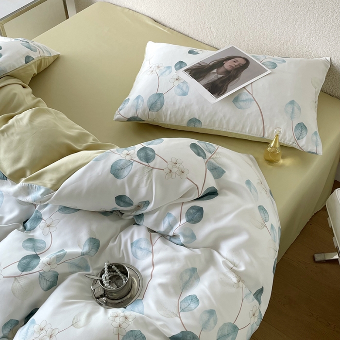 91家纺网 家纺一手货源 找家纺 千朵 2023新款莱赛尔纤维冰激凌系列四件套 （二） 夏未央