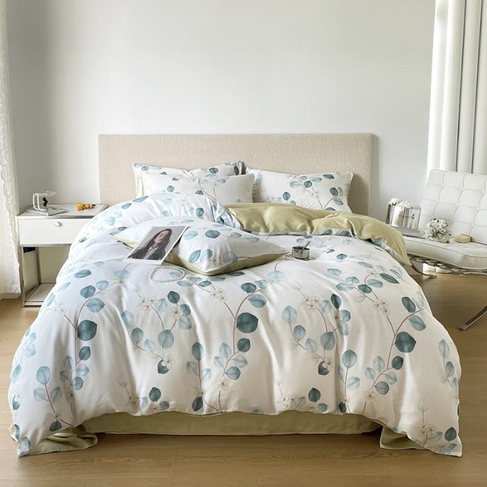 91家纺网 家纺一手货源 找家纺 千朵 2023新款莱赛尔纤维冰激凌系列四件套 （二） 夏未央