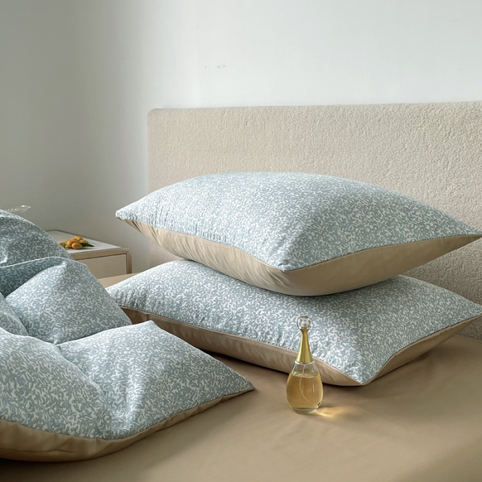 91家纺网 家纺一手货源 找家纺 千朵 2023新款莱赛尔纤维冰激凌系列四件套 （二） 小月叶