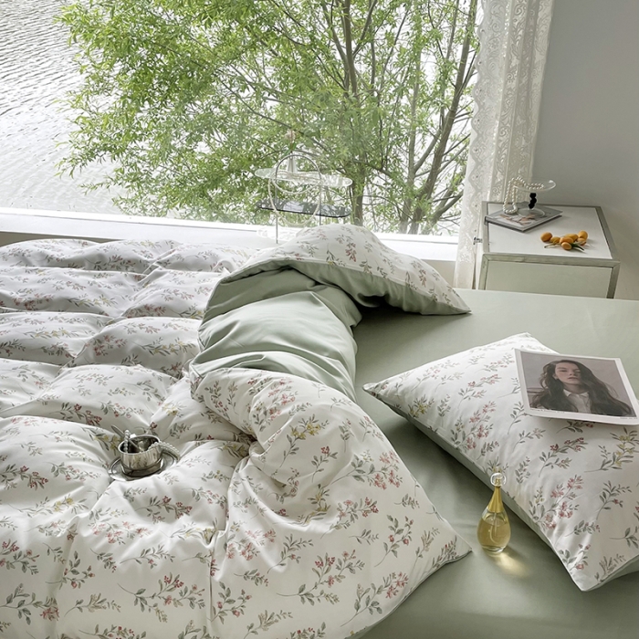 91家纺网 家纺一手货源 找家纺 千朵 2023新款莱赛尔纤维冰激凌系列四件套 （二） 伊恬