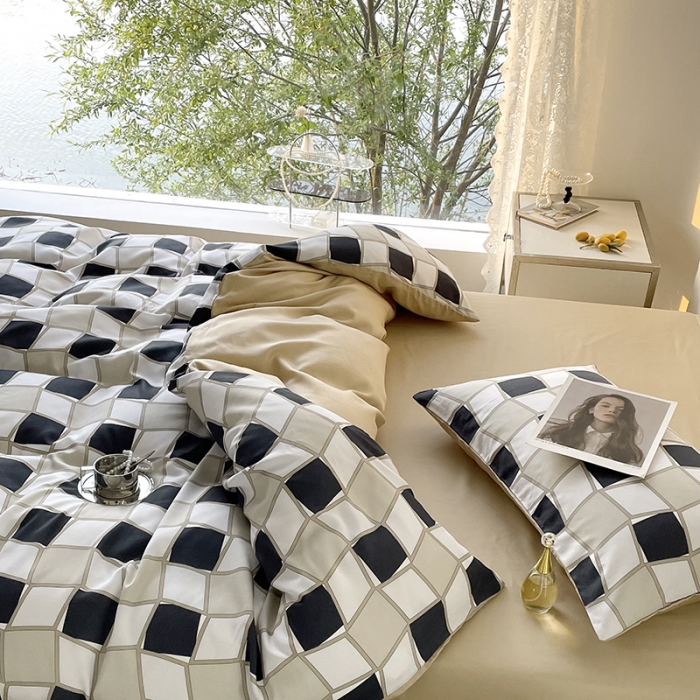 91家纺网 家纺一手货源 找家纺 千朵 2023新款莱赛尔纤维冰激凌系列四件套 （二） 至尚