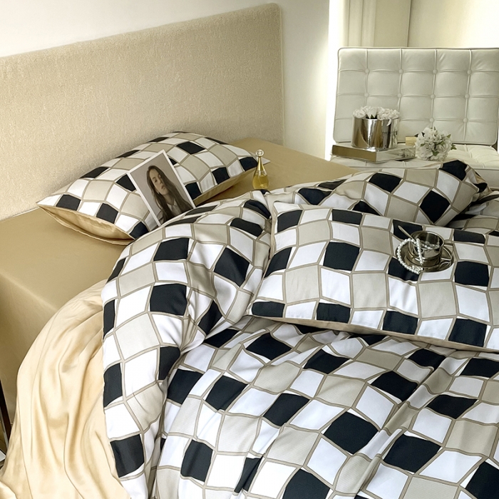 91家纺网 家纺一手货源 找家纺 千朵 2023新款莱赛尔纤维冰激凌系列四件套 （二） 至尚