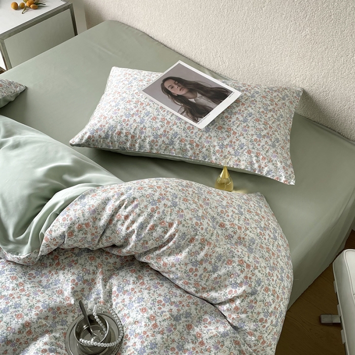 91家纺网 家纺一手货源 找家纺 千朵 2023新款莱赛尔纤维冰激凌系列四件套 （二） 紫苏