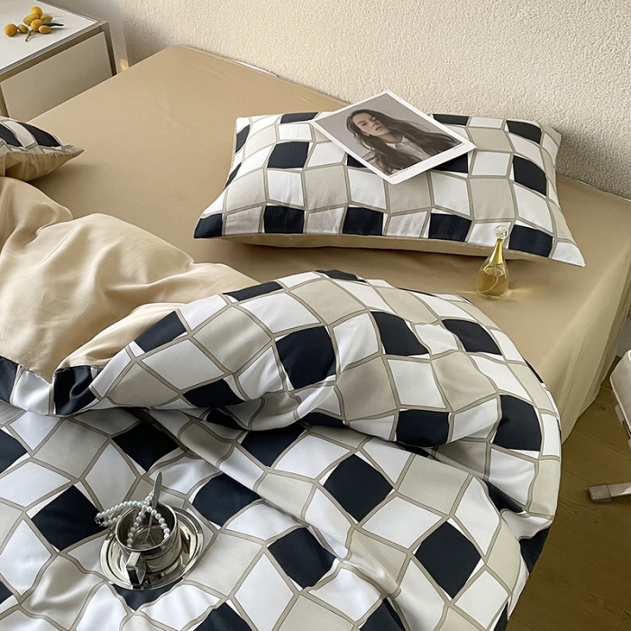 91家纺网 家纺一手货源 找家纺 千朵 2023新款莱赛尔纤维冰激凌系列四件套 （二） 至尚