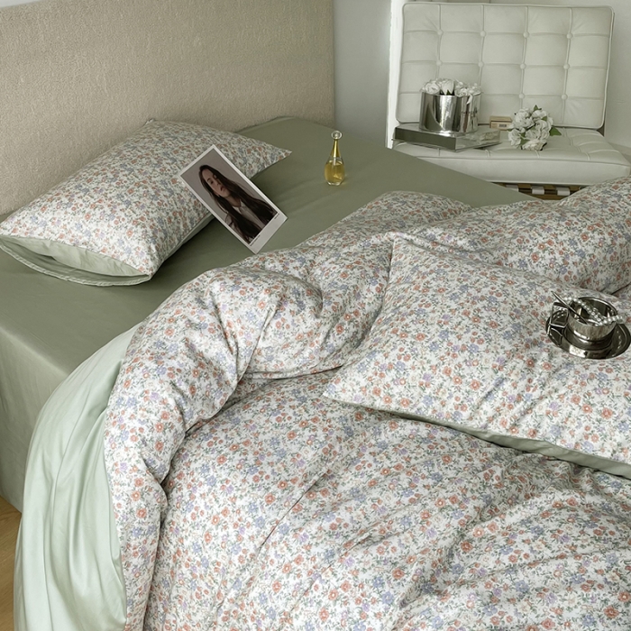 91家纺网 家纺一手货源 找家纺 千朵 2023新款莱赛尔纤维冰激凌系列四件套 （二） 紫苏