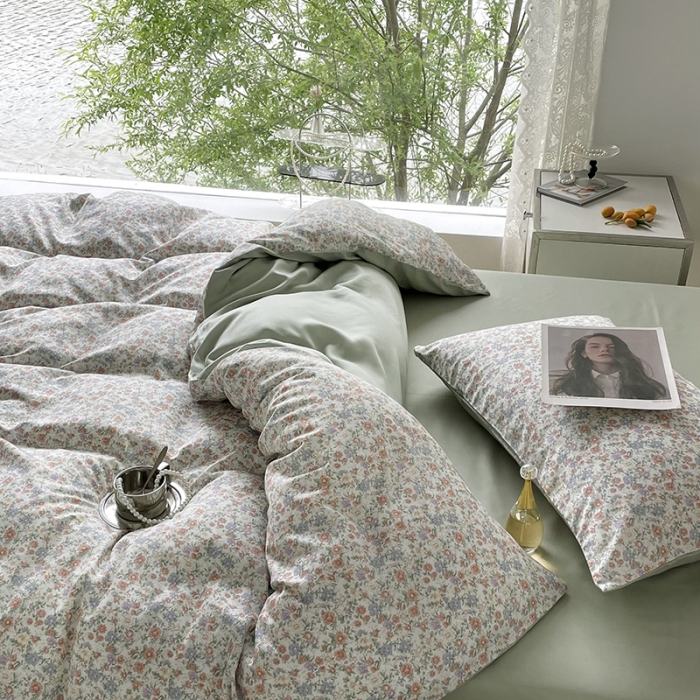 91家纺网 家纺一手货源 找家纺 千朵 2023新款莱赛尔纤维冰激凌系列四件套 （二） 紫苏