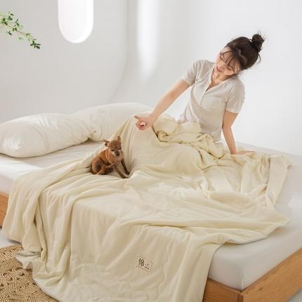 被靠被 2023新款华夫格夏凉被空调被子直播 华夫格-米