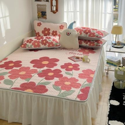 91家纺网 家纺一手货源 找家纺 （总）慕尚  2025新款凉感丝大版乳胶凉席床裙款床席款