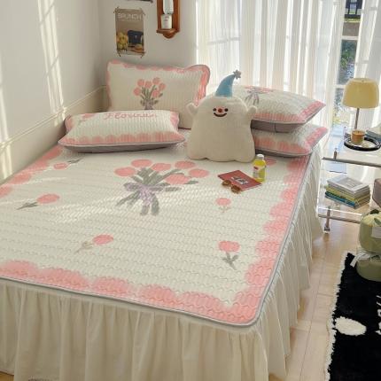 91家纺网 家纺一手货源 找家纺 （总）慕尚  2025新款凉感丝大版乳胶凉席床裙款床席款